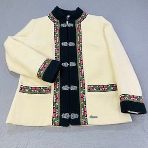 FJord Fashion Wool Cardigan Jacket Metal Clasp Womens 42 Cream Nordic Sweater
